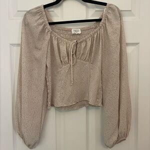 Cropped Puff Sleeve Blouse